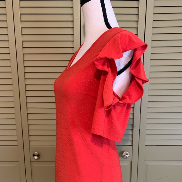 ❤️ Ruffle Cold Shoulder 1/4 Sleeve Blouse ❤️ - Picture 10 of 11